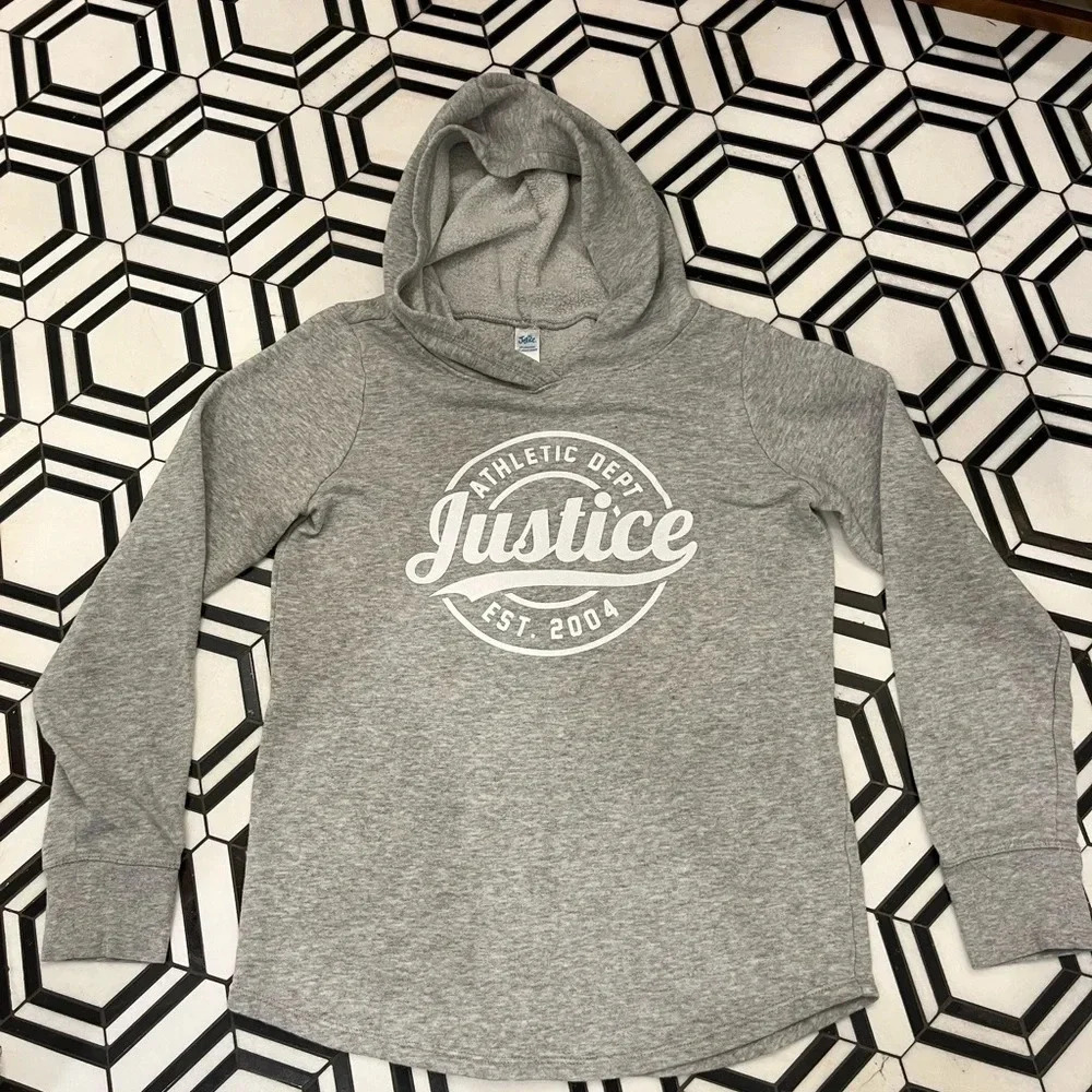 Justice lightweight gray hoodie size 12